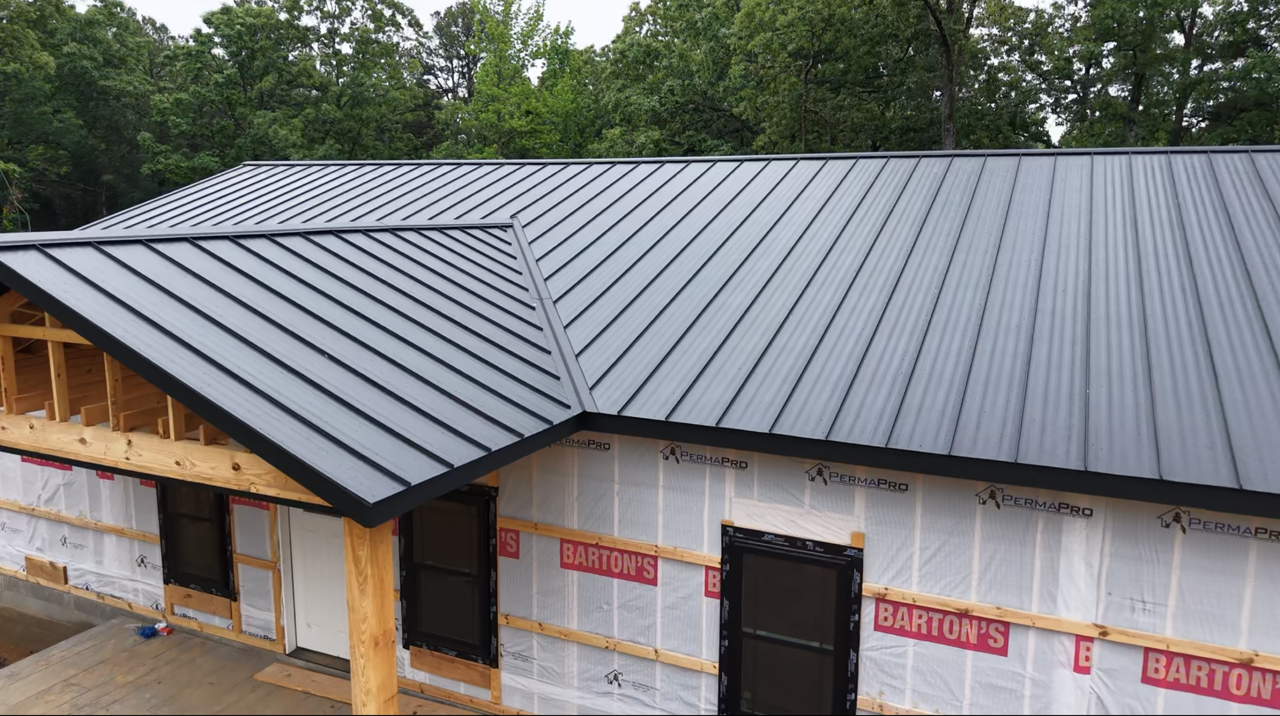 black metal roof