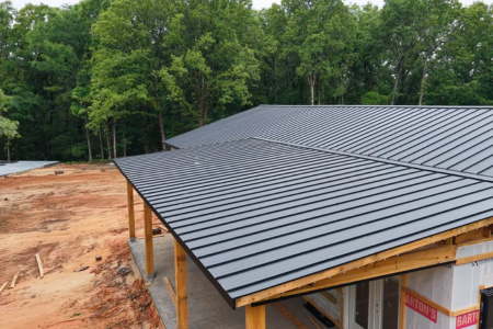 black metal patio awning