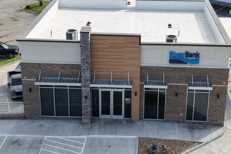 window awnings on commercial building