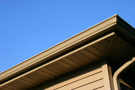 brown soffit on house